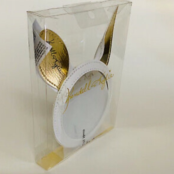 Kendall Kylie mirror ears white gold new leather soft bunny cosmetic makeup - Picture 6 of 8
